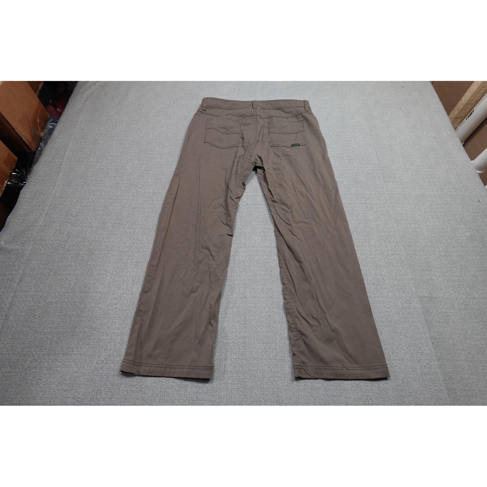 PrAna Chino Pants Mens 36x30 Brown Slim Fit Stretch Travel Casual Microfiber - Picture 4 of 11